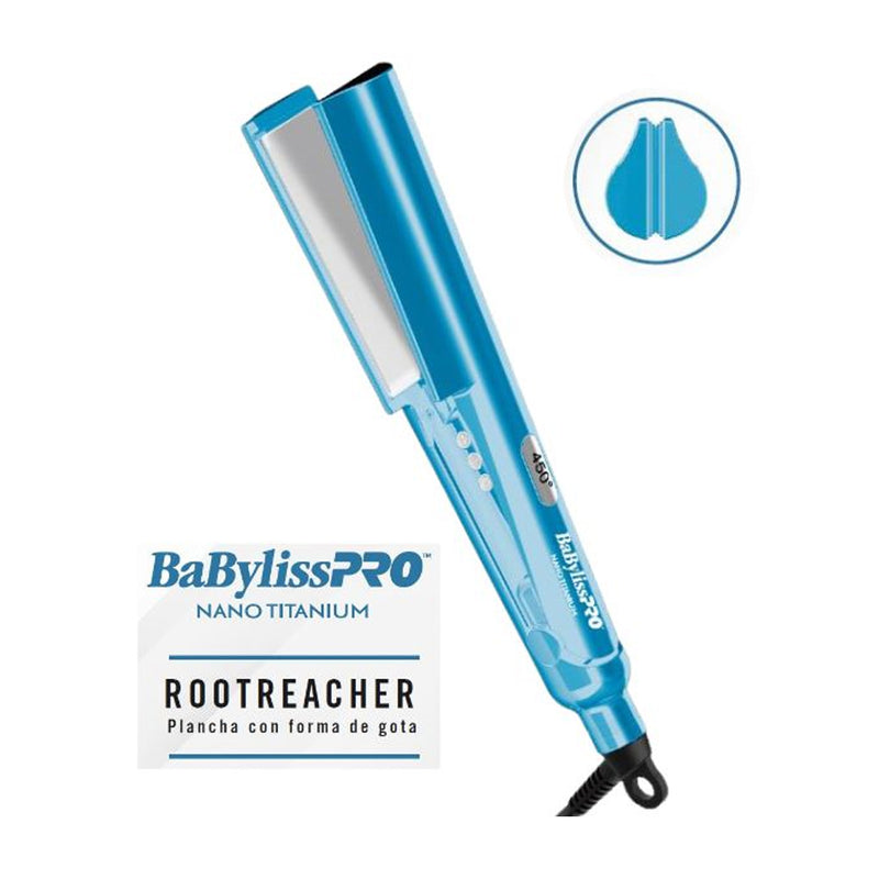 BaBylissPRO RootReacher Plancha Alisadora para el Cabello | Nano Titanium | Ultra Delgada | 1.5" | Azul