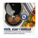 Oster Freidora de Aire | 4L | Bioceramic | Temporizador | Control de Temperatura | Gris