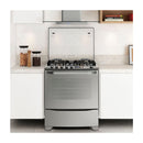 Frigidaire Estufa a Gas de Acero Inoxidable | Triple Llama | Timer Digital | Tapa | Grill | 30" | 5 Quemadores