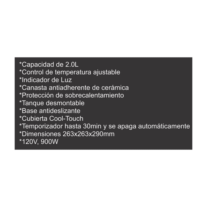 Sankey Freidora de Aire | 2L | Antiadherente | Temporizador | Control de Temperatura | Plateado