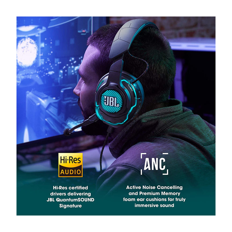 JBL Quantum One Headset Gaming Audífonos de Cable Over-Ear para Smartphones / MAC / PC / Consolas | Active Noise Cancelling