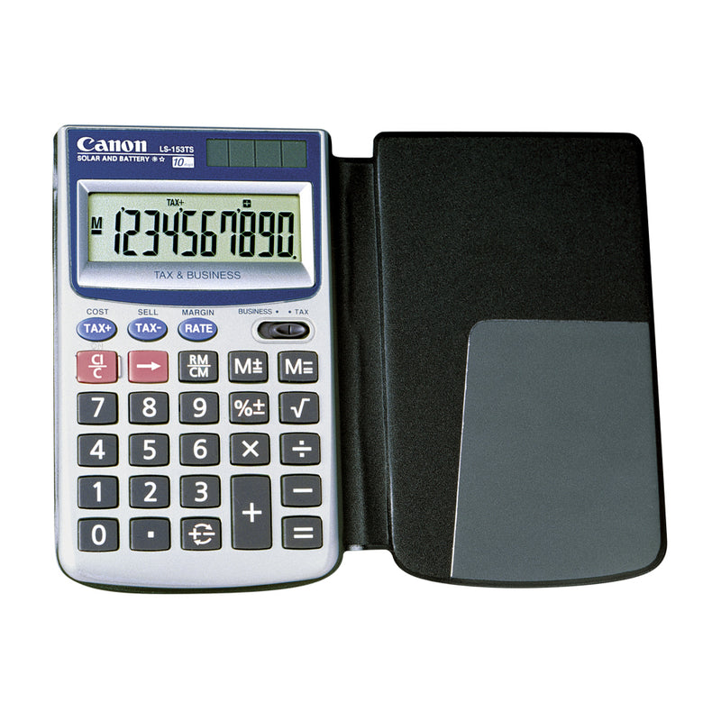 Canon Calculadora de Escritorio de 10 Dígitos | Portátil | Batería Solar | Pantalla en Ángulo