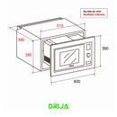 Drija Napoli 25L Microondas Empotrable de 900W | 0.9p3 | Cocción Grill | Sistema de Bloqueo Infantil