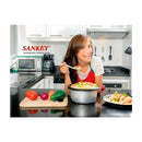 Sankey Olla Arrocera de 7.5L | Manijas Frescas al Tacto | Tapa Inoxidable | Interior Antiadherente | Blanco