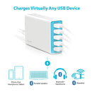 iLuv Cargador USB de 5 Puertos Compacto Para iPhone, Celulares y Tablets