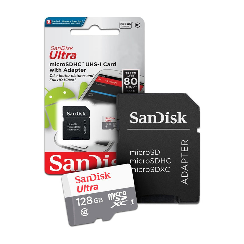 Sandisk Memoria Micro SDXC de 128GB + Adaptador | USH-I | Clase 10 | 100MB/s