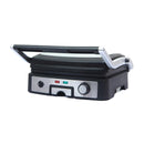 Sankey Sandwichera Panini Grill | Tapa Flotante Ajustable | Regulador de Temperatura | 1500W | Negro Plateado