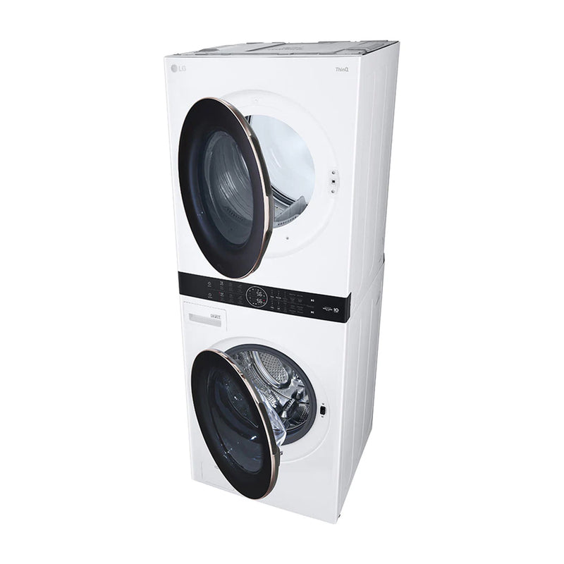 LG WashTower Torre de Lavado a Gas Inverter Direct Drive de Carga Frontal | AI DD | AI Sensor Dry | AI ThinQ | 22kg | Blanco