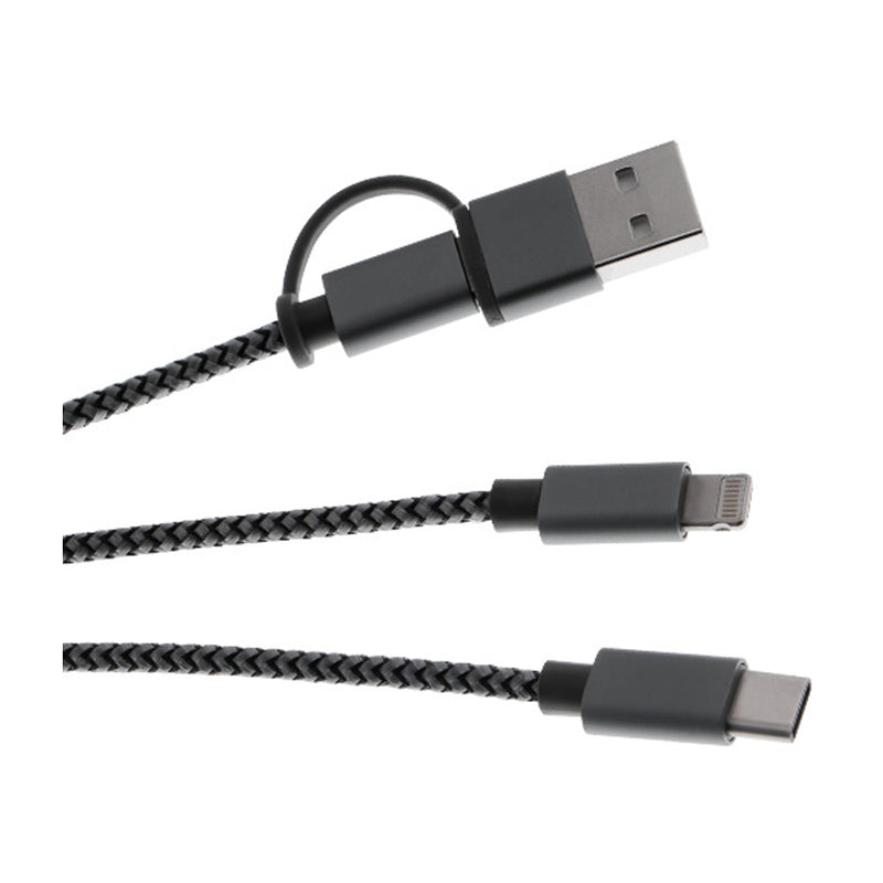 Xtech Cable Multifuncional para Carga | 5 en 1 | USB | USB C | MIcro USB | Lightning