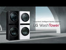 LG WashTower Torre de Lavado Eléctrico Inverter Direct Drive de Carga Frontal | TurboWash 360 | Steam+ | AI ThinQ | 22kg | Negro